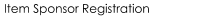 Item Sponsor Registration